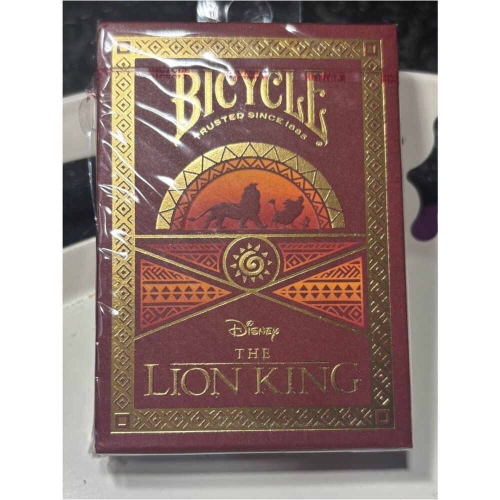 New Bicycle Disney The Lion King Playing Cards - Burgundy & Gold